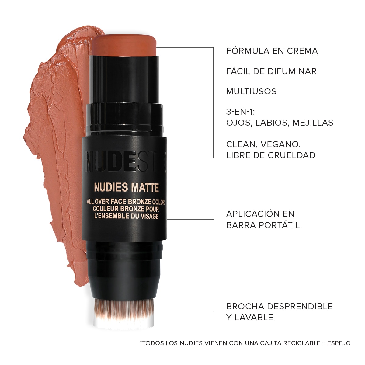 NUDIES MATTE BLUSH & BRONZE (RUBOR Y BRONCEADOR EN BARRA)